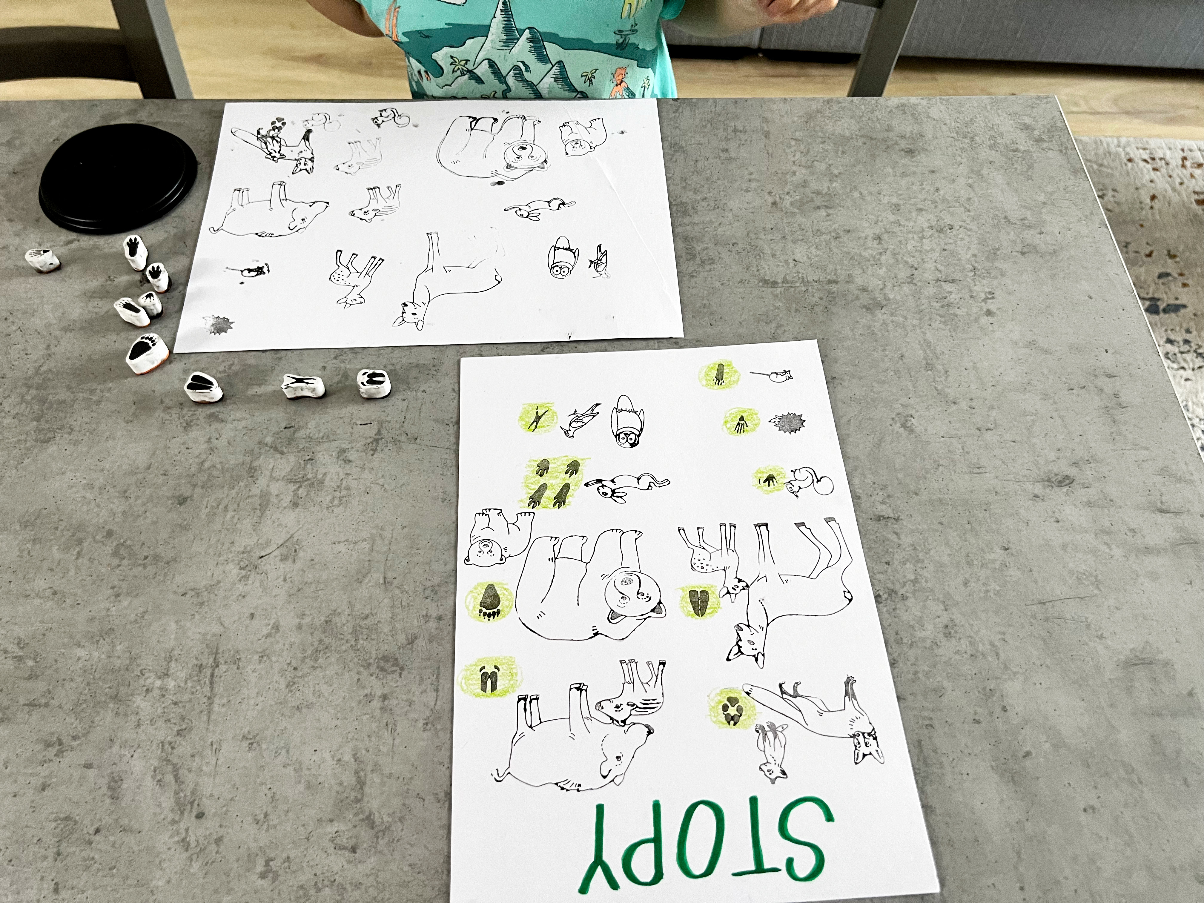 razítka lesní zvířátka