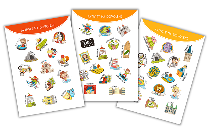takaro cestovní samolepky aktivity na dovolené 1