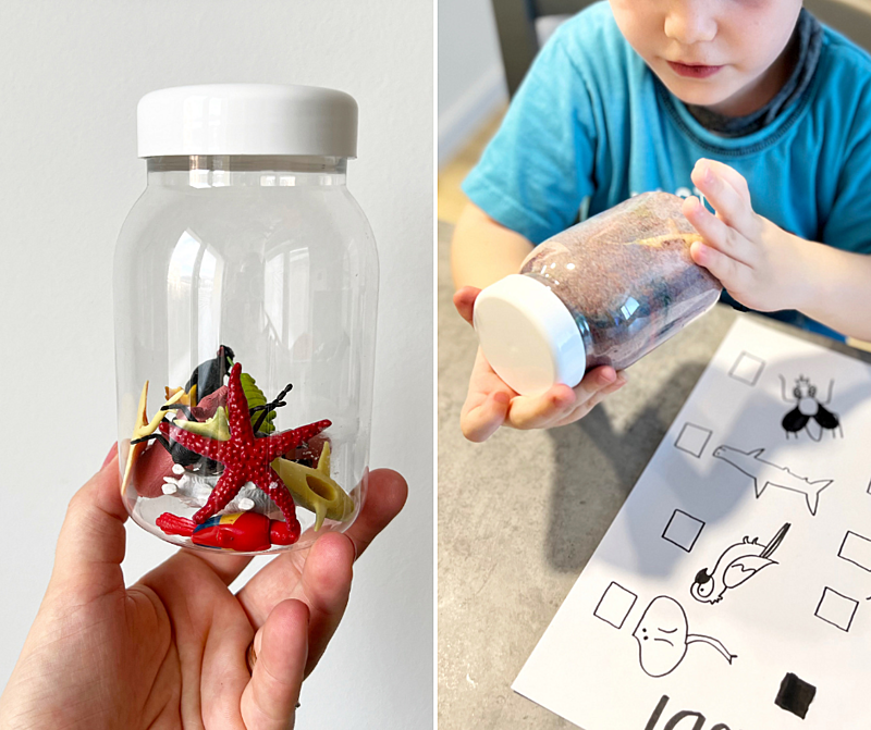 jak využít zbylý písek z&nbsp;malování pískem - spy bottle