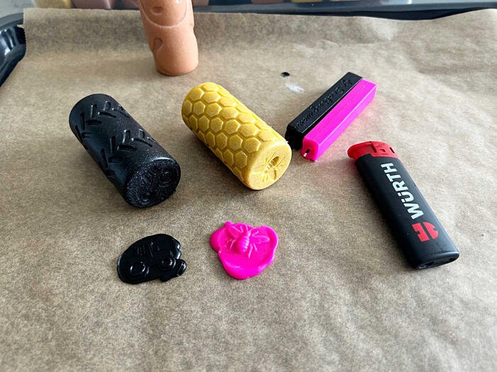 jak využít modelovací válečky Yellow Door - pečetění