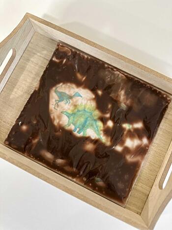 sensory play dinosauři - blátíčko s&nbsp;dino