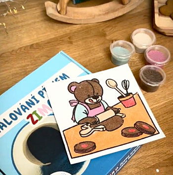 vánoční přání - malování pískem